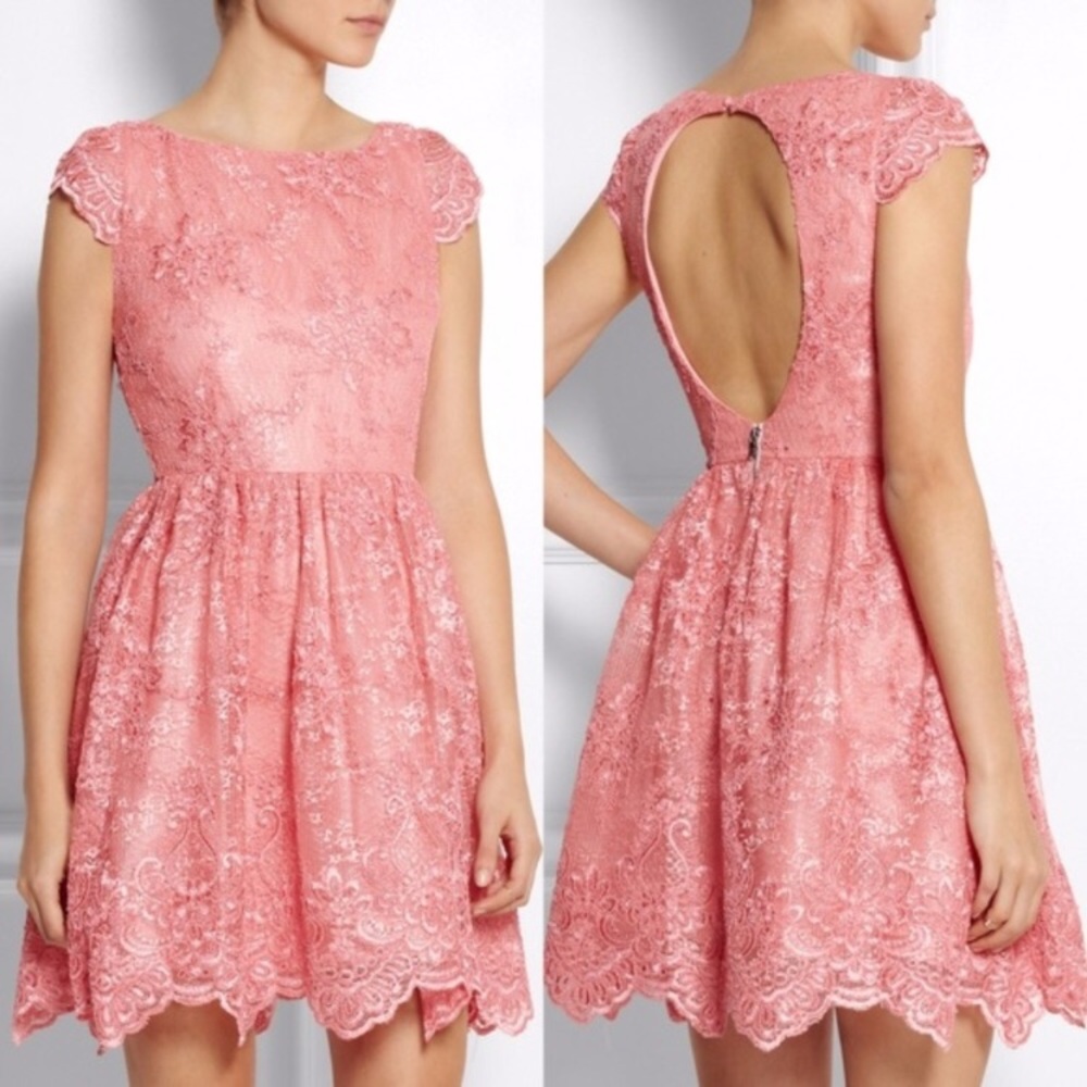 Alice + Olivia | Delicate Pink Lace Dress
